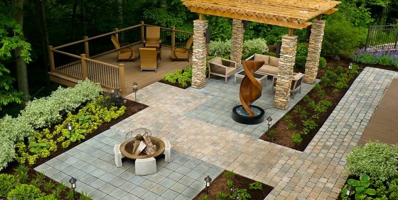 backyard ideas wheelchair accessible backyard backyard landscaping the cornerstone  landscape group fort wayne, XPVELNM