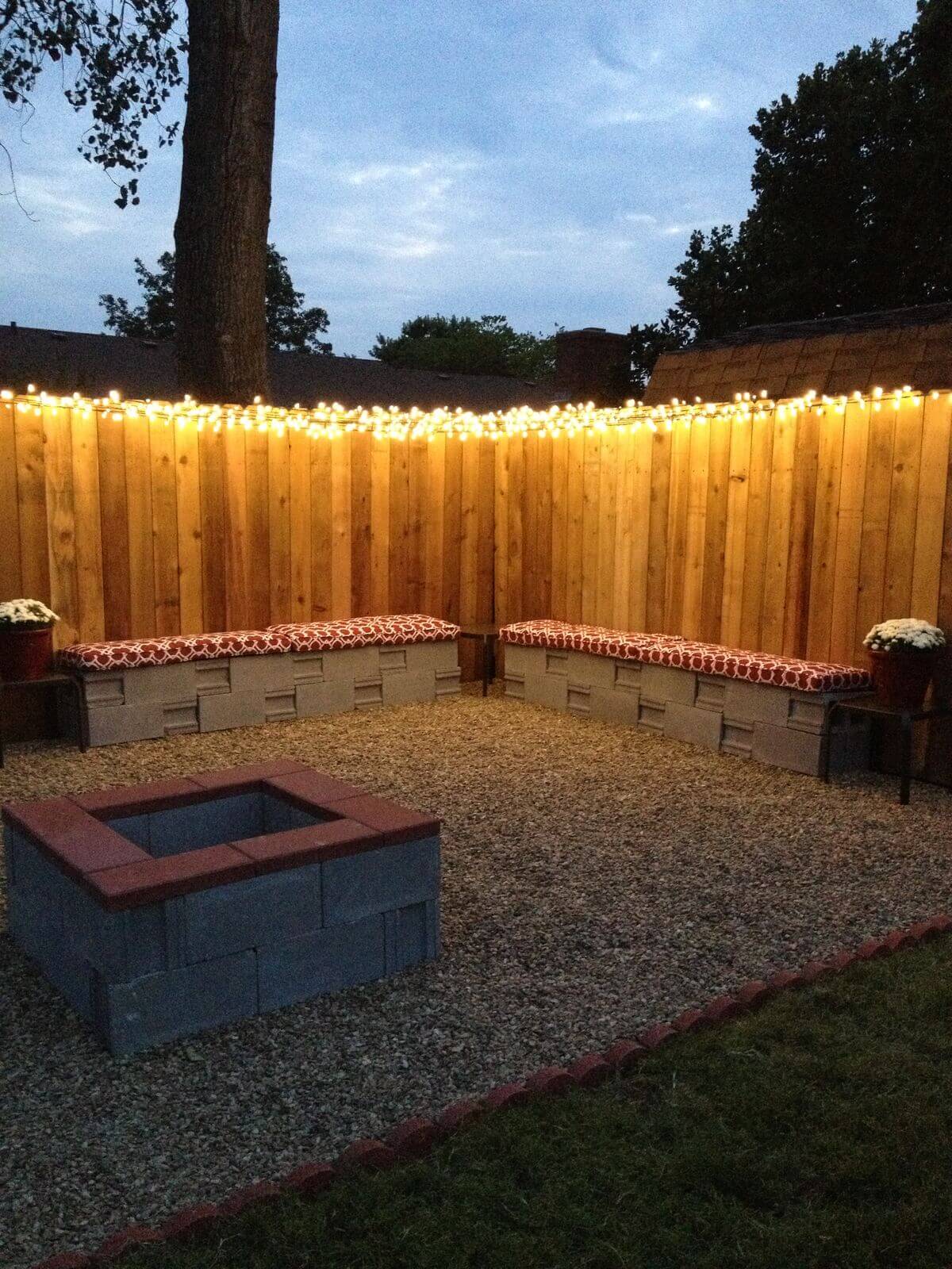 backyard lighting ideas simple fenceline christmas light illumination ZNPRUKE