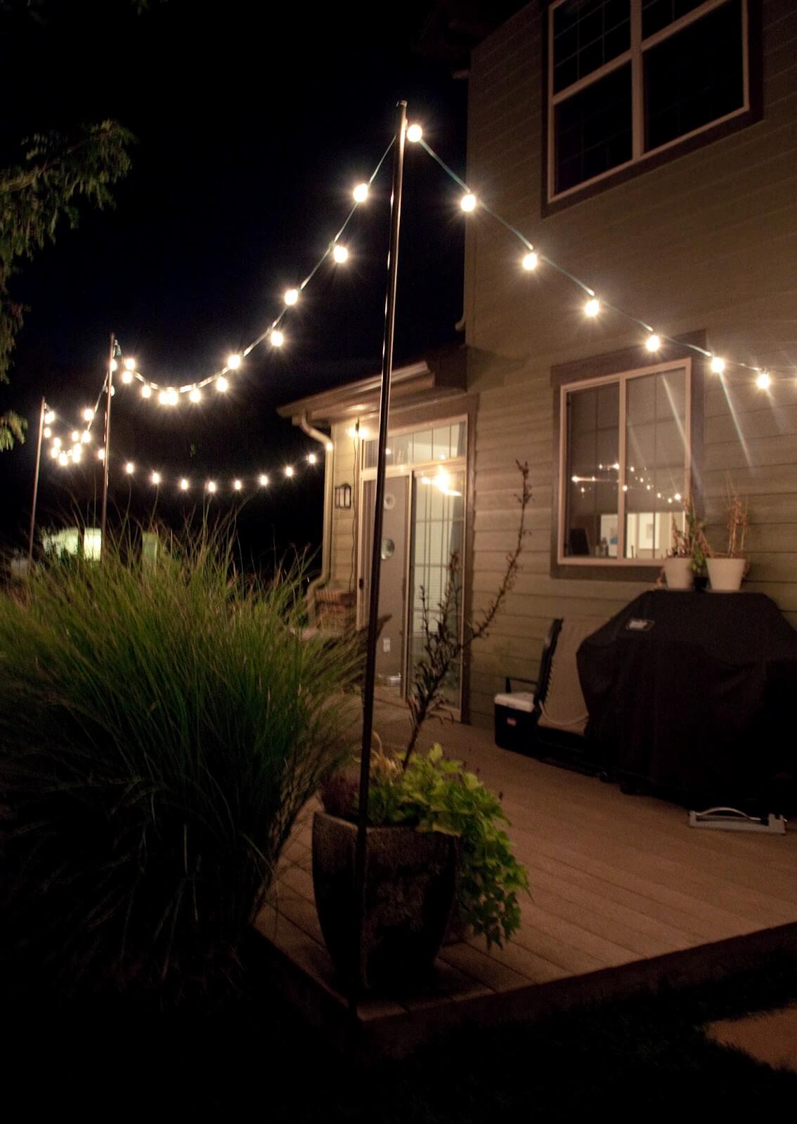 backyard lighting ideas year-round backyard deck string lights FZYOIUU