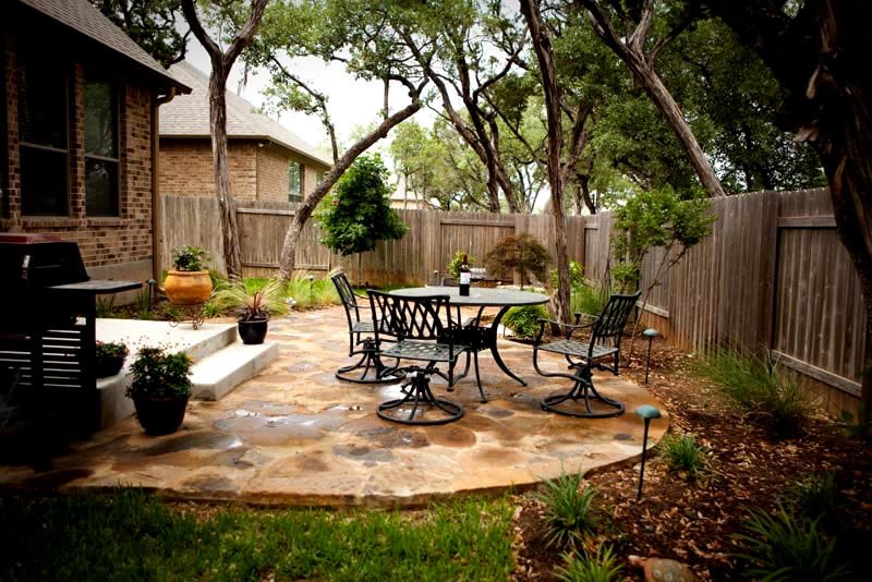 backyard patios flagstone patio, small backyard patio greenscapes landscaping and pools  austin, tx PWTAELR