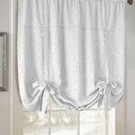 balloon shades white whitfield decorative tie up curtain hanging on a decorative rod UGQQIFH