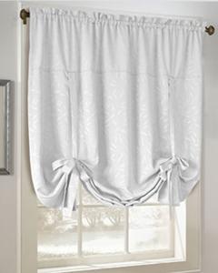 balloon shades white whitfield decorative tie up curtain hanging on a decorative rod UGQQIFH