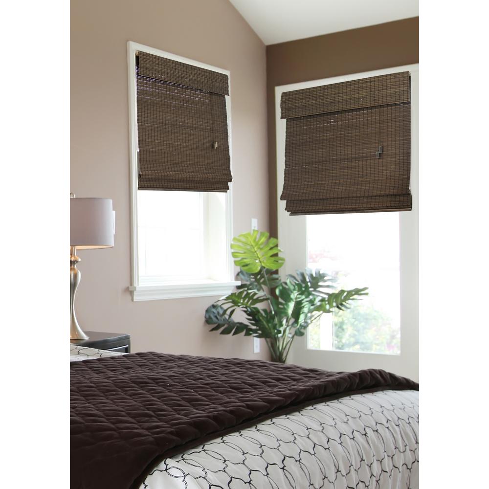 bamboo roman shades home decorators collection espresso flatweave bamboo roman shade - 72 in. w AMKECKV