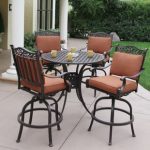 bar height patio set fairmont 5 piece bar height dining set with cushions ESTGIWQ