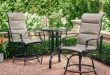 bar height patio set hampton bay statesville pewter 3-piece outdoor balcony height dining set BCXGIIN