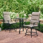 bar height patio set hampton bay statesville pewter 3-piece outdoor balcony height dining set BCXGIIN