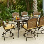 bar height patio set hampton bay vichy springs 7-piece patio high dining set OGTZEKL