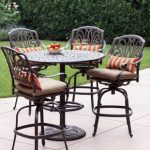 bar height patio set lebanon 5 piece bar height dining set with cushions WHERGNF