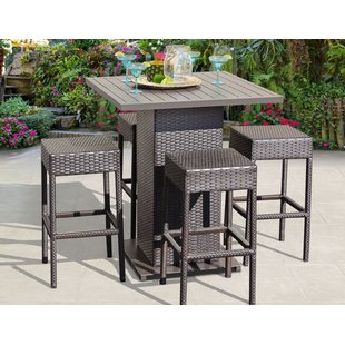 bar height patio set napa 5 piece bar height dining set EZRVNBW