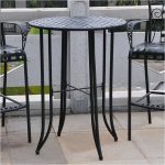 bar height patio set pemberly row iron antique black bar-height patio bar table RMDEYNL