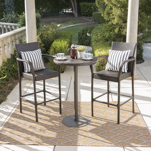 bar height patio set waldhaus 3 piece bar height dining set SVOZIXP