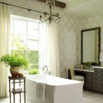 bathroom window treatments bathroom window treatment ideas. bookmark; more. bath with wallpaper and  rustic CVQPSYK