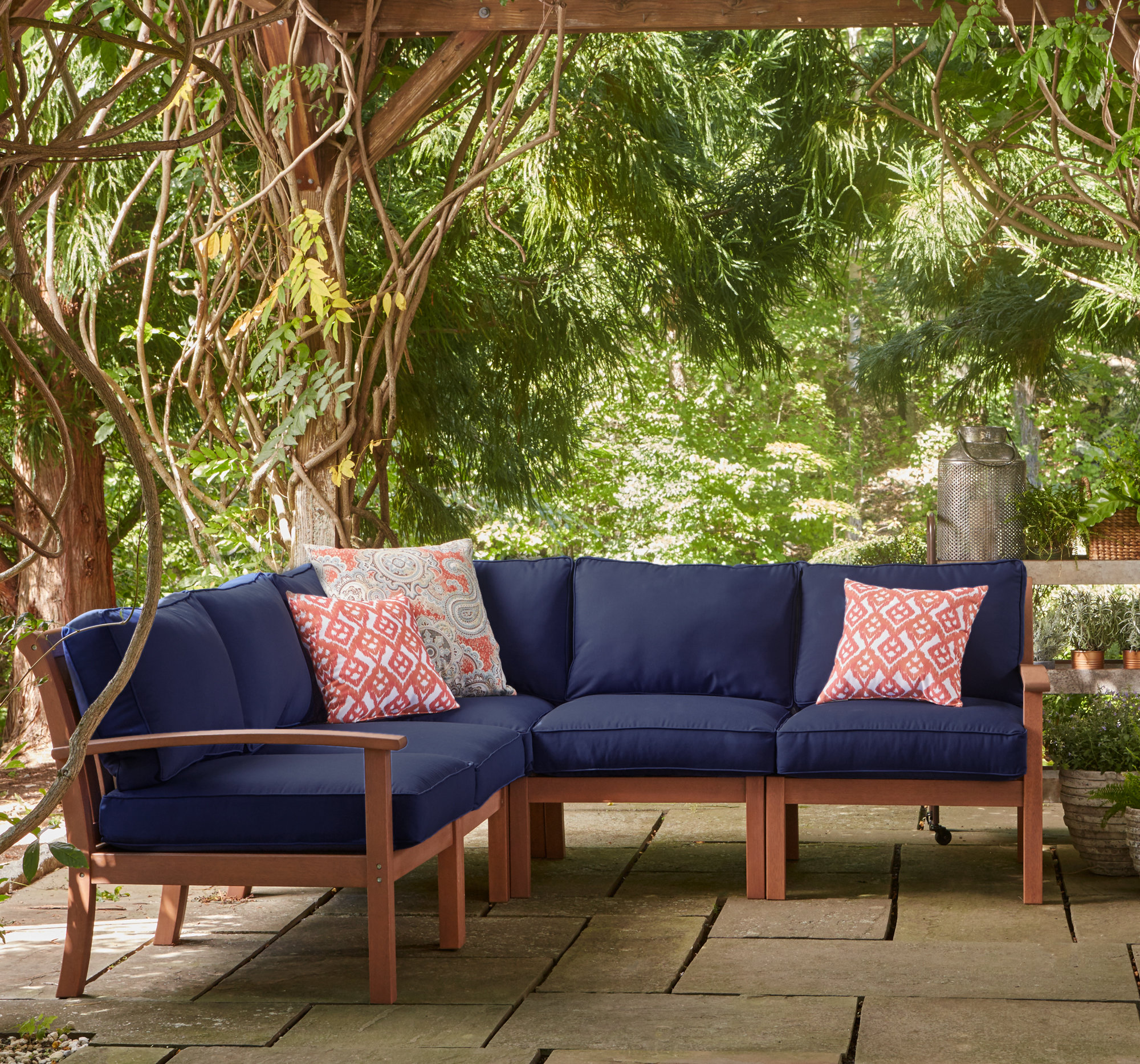 birch lane™ rossi patio sectional with cushions | birch lane PTSPTGH