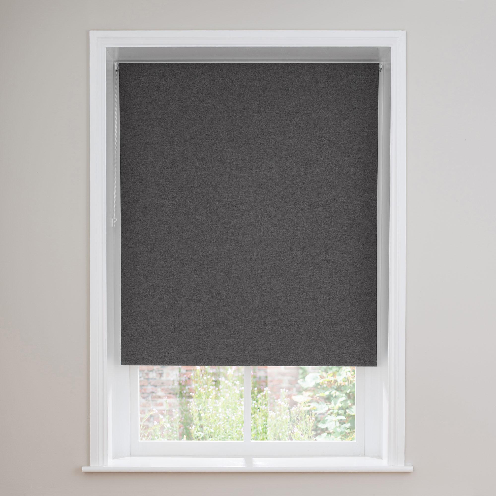 black out blind luna charcoal thermal blackout roller blind XHSGRCI