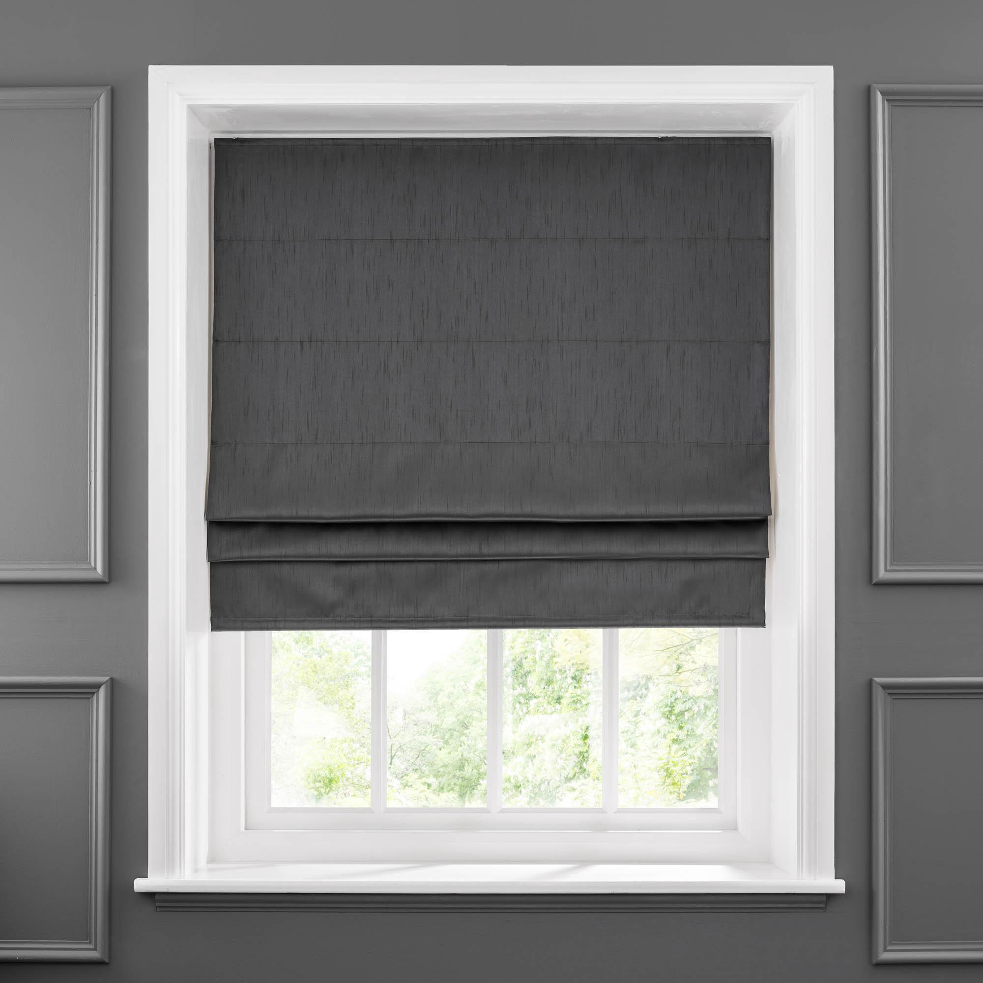 blackout roman blinds faux silk charcoal thermal blackout roman blind LTYBFWW