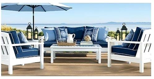 blue and white patio furniture PILZUCE