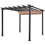 bosmere perlat rowlinson latina free-standing aluminum sun canopy with  retractable fabric, WPUPSZV