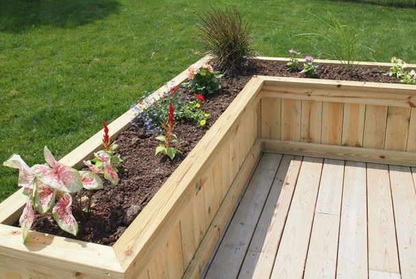 built in deck planters | deck planter/flower box - sawdust therapy FLDTXJJ