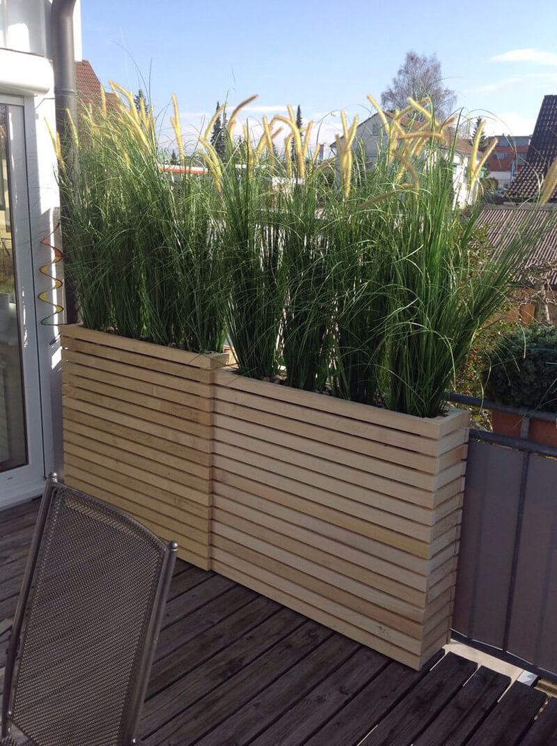 built-in wooden box deck planters UEVZPPE