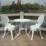 cast aluminium garden furniture set ~~ table and 2 chairs ~~ bgtckox KNRIWJI