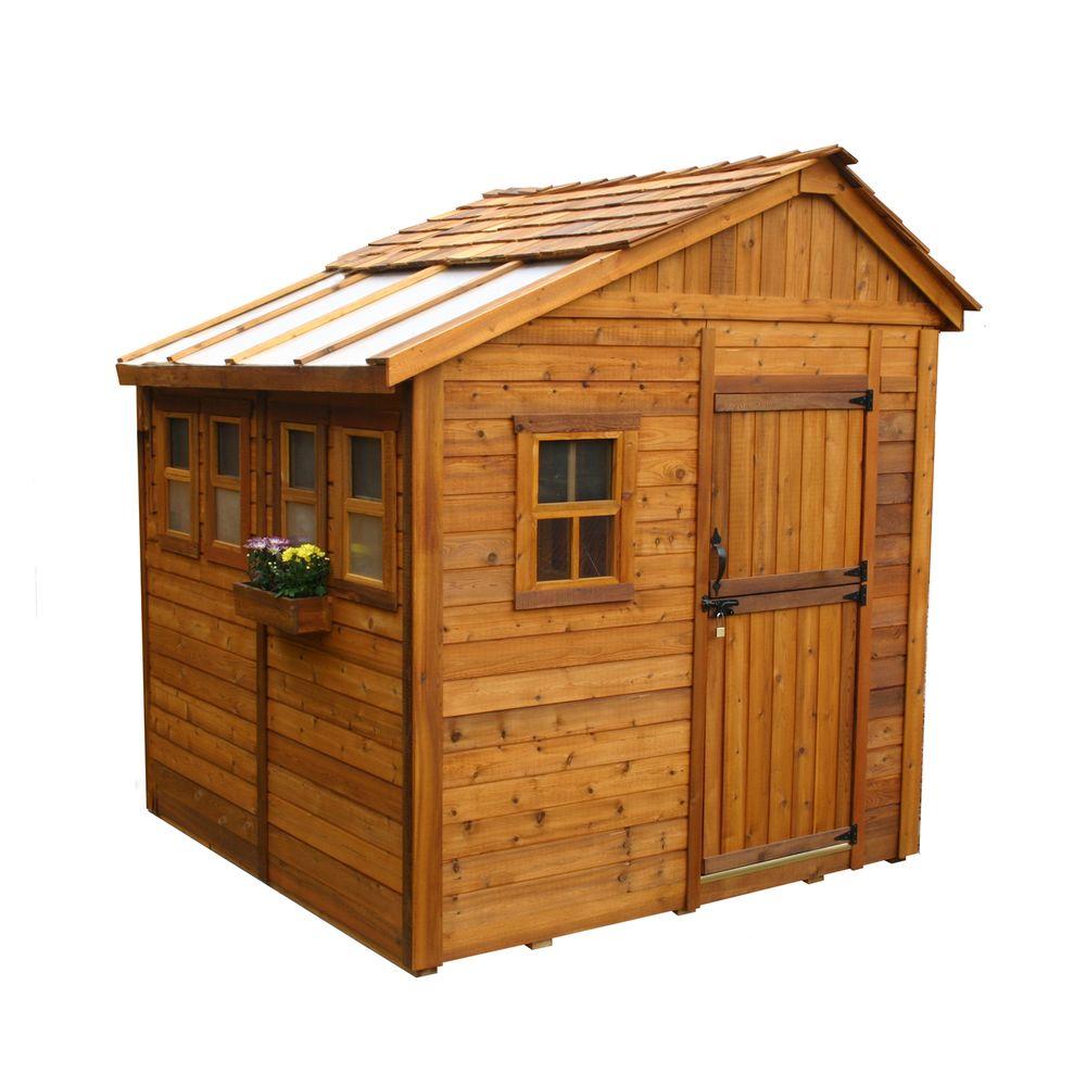 cedar sheds outdoor living today sunshed 8 ft. x 8 ft. western red cedar FZMJPVZ