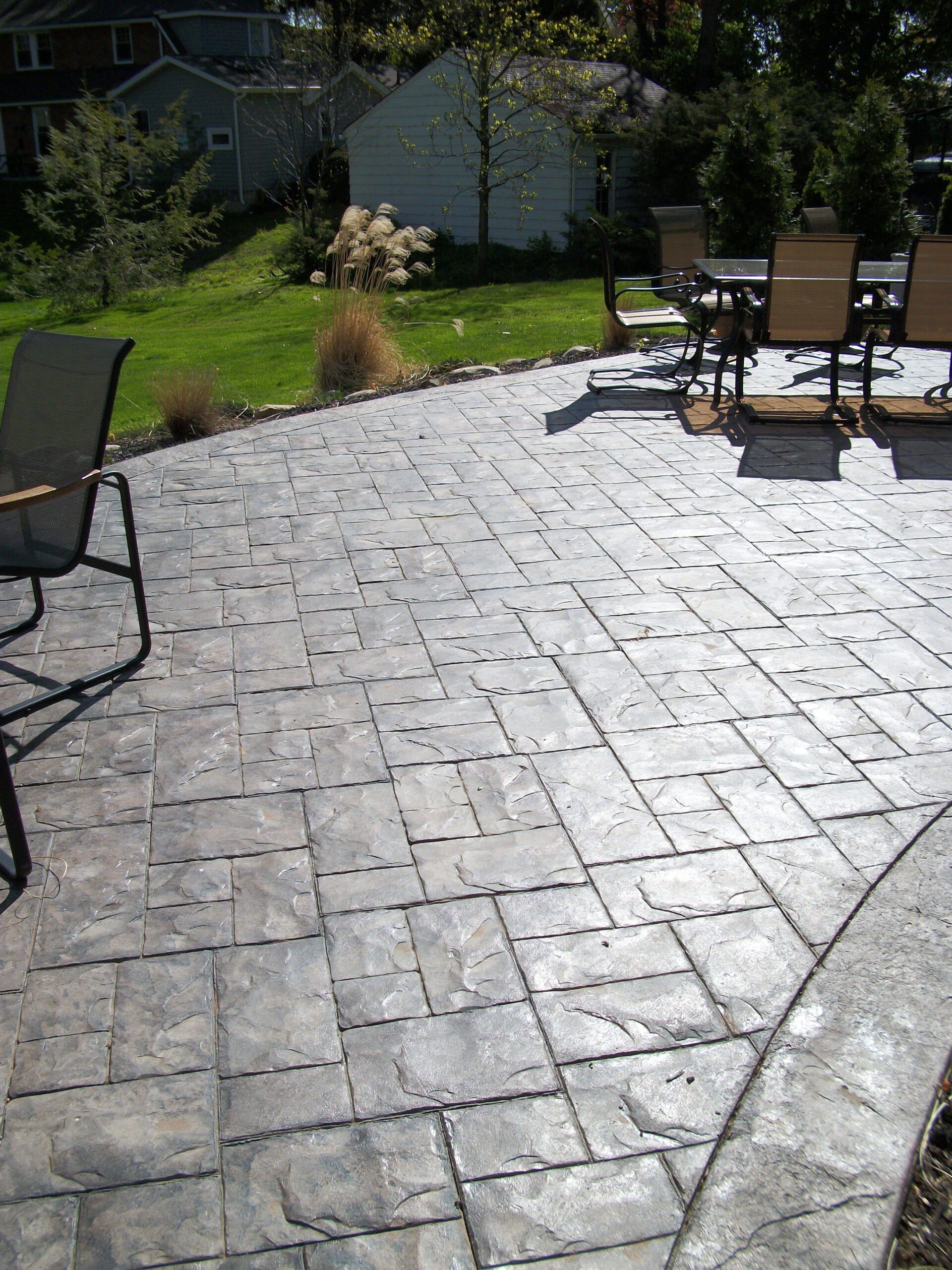 concreations by fordson -- ashler slate stamped concrete patio YBBVYOW