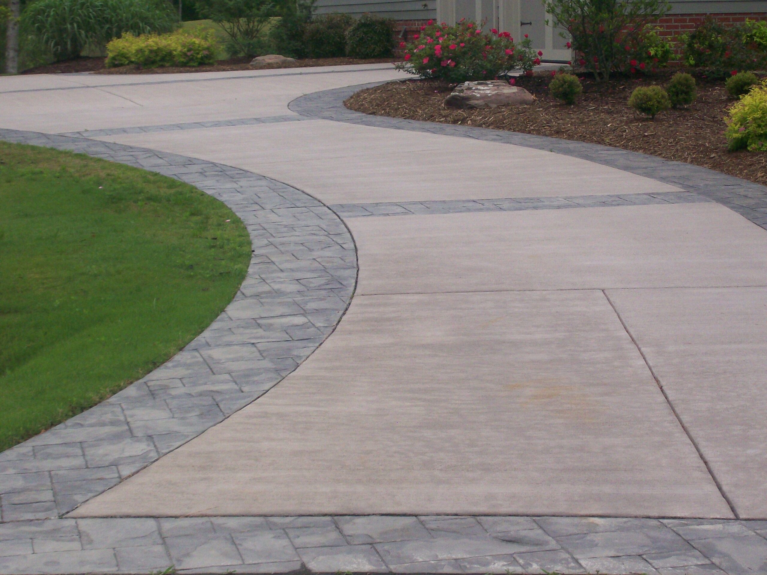 concrete driveways driveway with stamped concrete IBGEHRY