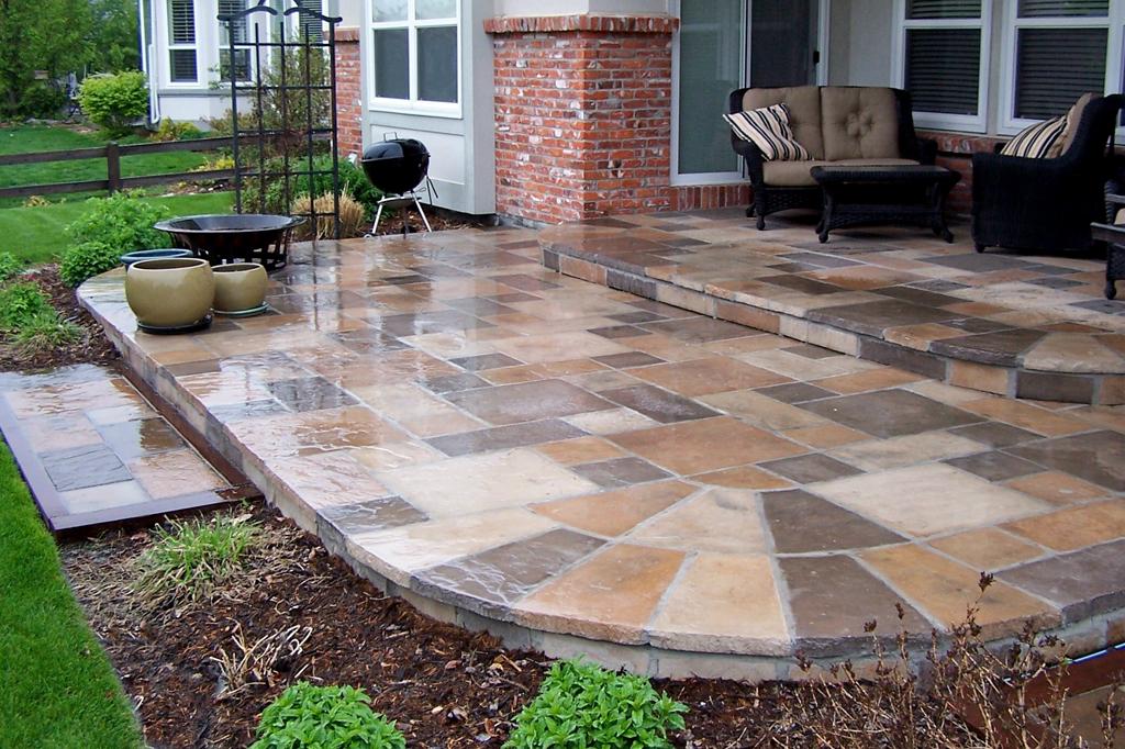 concrete patio stones ideas LEVUEXK