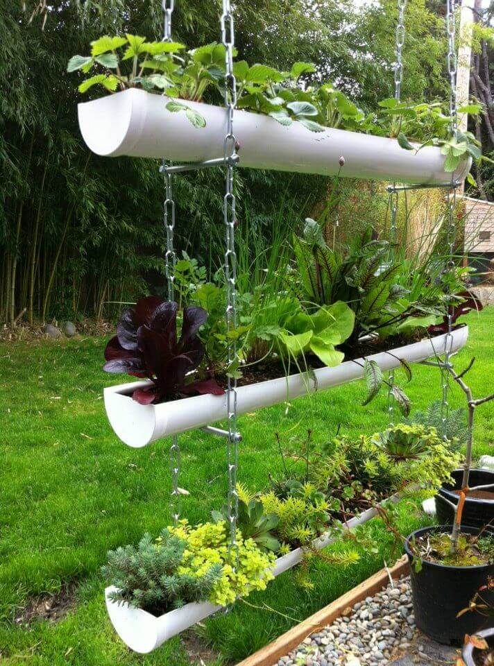 creative garden ideas plastic pipe hanging garden idea SVBOFJA