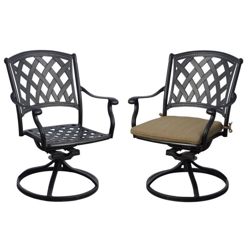 darlee ocean view swivel patio chairs in antique bronze (set of 2) XRJPXGY