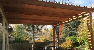 deck covers custom brown pergola cover a deck attached to house. RXVJCCN