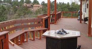 deck designs deck with a fire table pit FAVXCFA