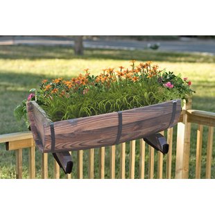 deck planters half barrel adjustable deck wood rail planter JHJBDPB