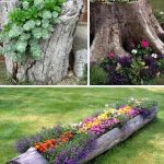 diy garden ideas tree stump garden planters TUMRAJD