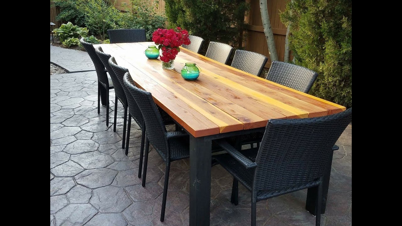 diy outdoor dining table IBUUWLI