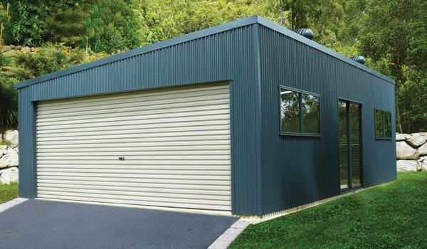 double garage with skillion roof OPIIZKS