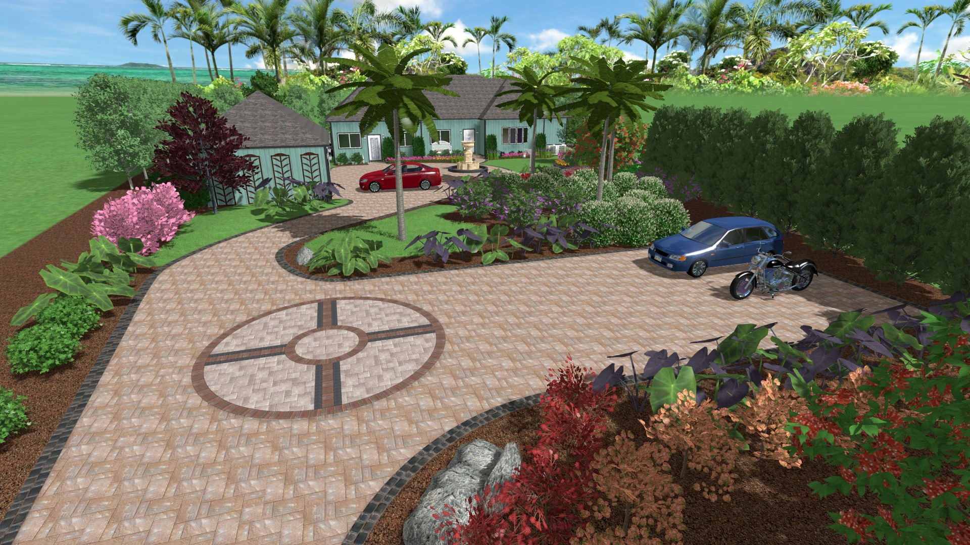 driveway sample landscape design HSXVOWJ