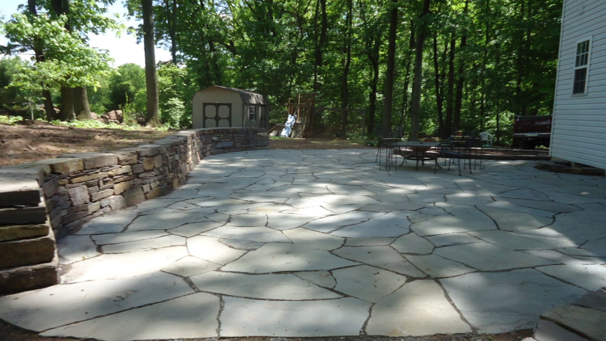 dry stone wall and flagstone patio SHOHRRR