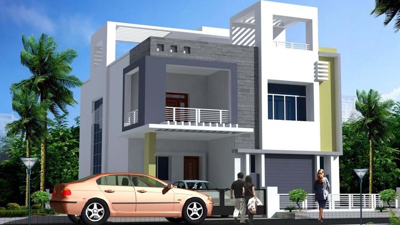 elevation designs modern double floor house front elevation plans and designs | housing loans TQKKGQI