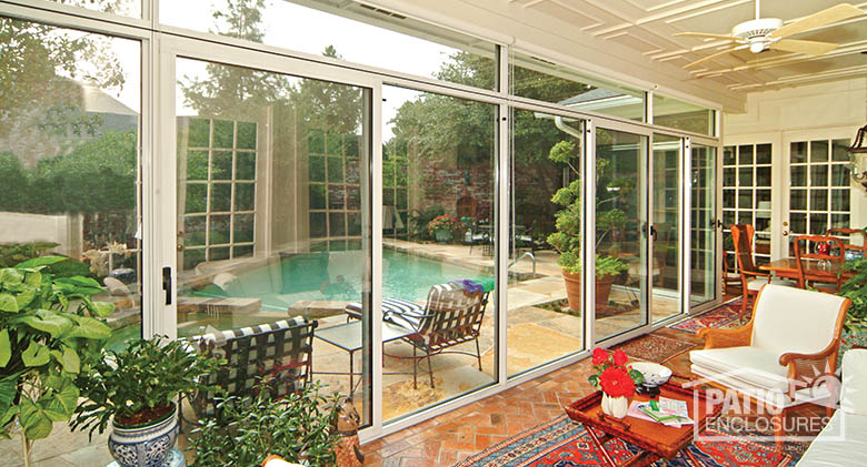 enclosed patio overlooking pool (interior). CAQTMPH