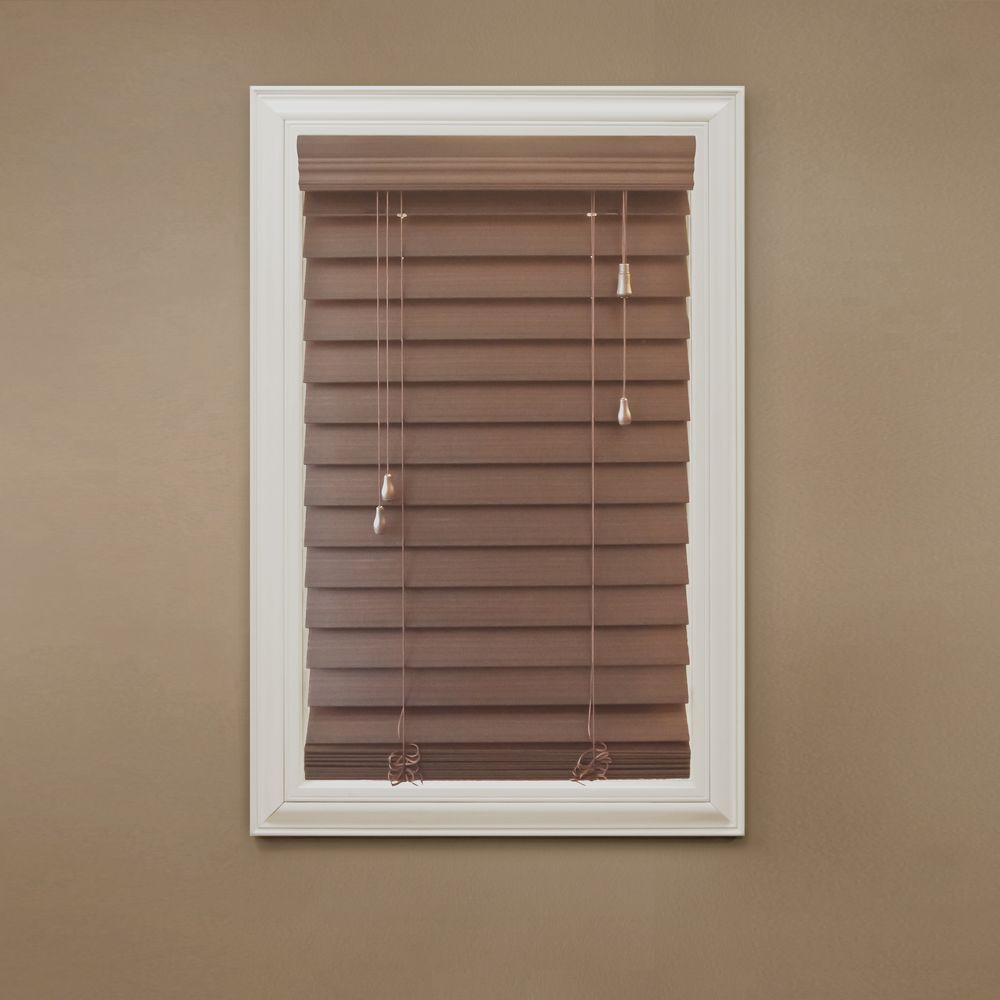 faux blinds home decorators collection maple 2-1/2 in. premium faux wood blind - TIJXFOS