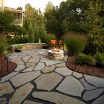 flagstone patio and natural stone fire pit traditional-patio ZQBVYMF