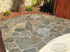 flagstone patio backyard SQXPGOY