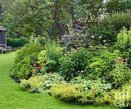 flower beds lush rounded garden bed OHQBPIB