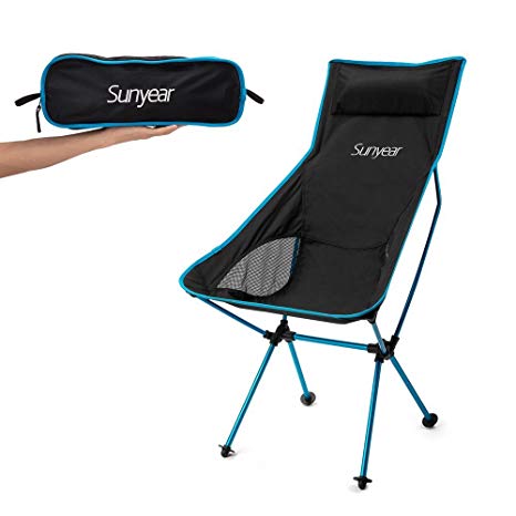 folding camping chairs amazon.com : sunyear innovative foldable camp chair, stuck-slip-proof feet,  high back, UXPZUNI