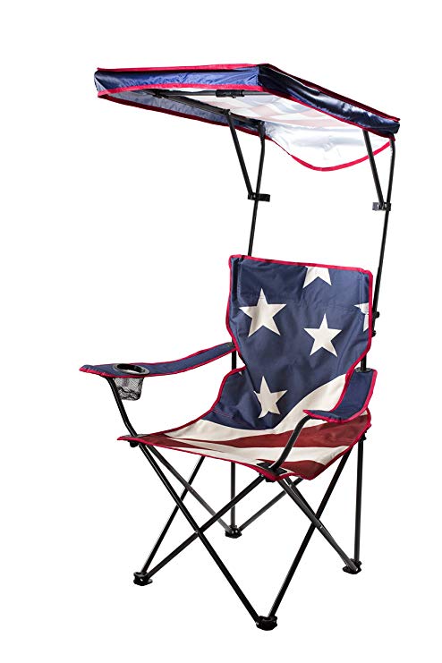 folding chair with canopy quik shade adjustable canopy folding camp chair - american flag pattern RWNLJQQ