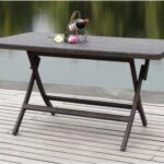 folding patio table dilettie brown rattan folding patio dining table NQJQKXI