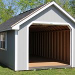 garage sheds 12x24 cape cod garage with light grey walls, white trim and shutters, WQBNPIM