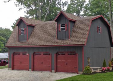 garage sheds legacy 2 story maxibarn three car prefab garage UFLHNFW