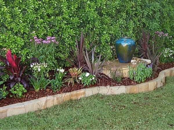 garden border edging sandstone garden edging ideas australia XEPPSAA